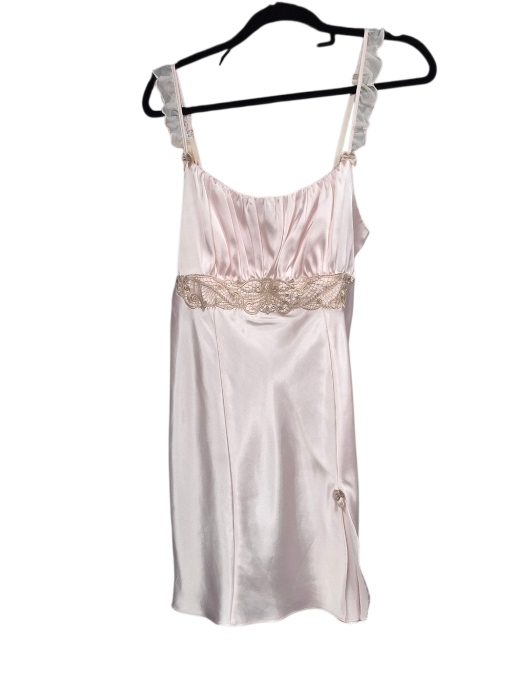 Jessica Satin Slip Dress Women's Size Large Lace Trim Pink